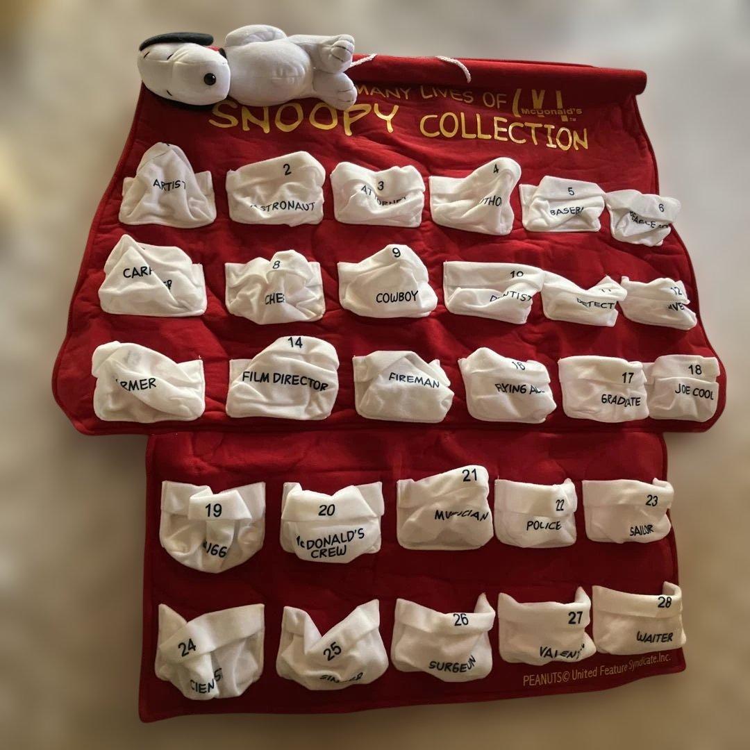 2001マクドナルドハッピーセット　スヌーピータペストリーぬいぐるみ全28種類