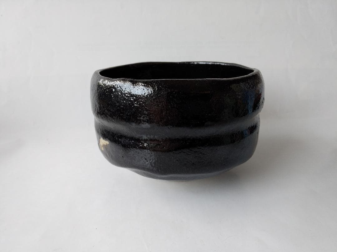 佐々木松楽 作 黒楽茶碗 前大徳 福本積應 書付 銘『 和敬 』共布 共箱 新品