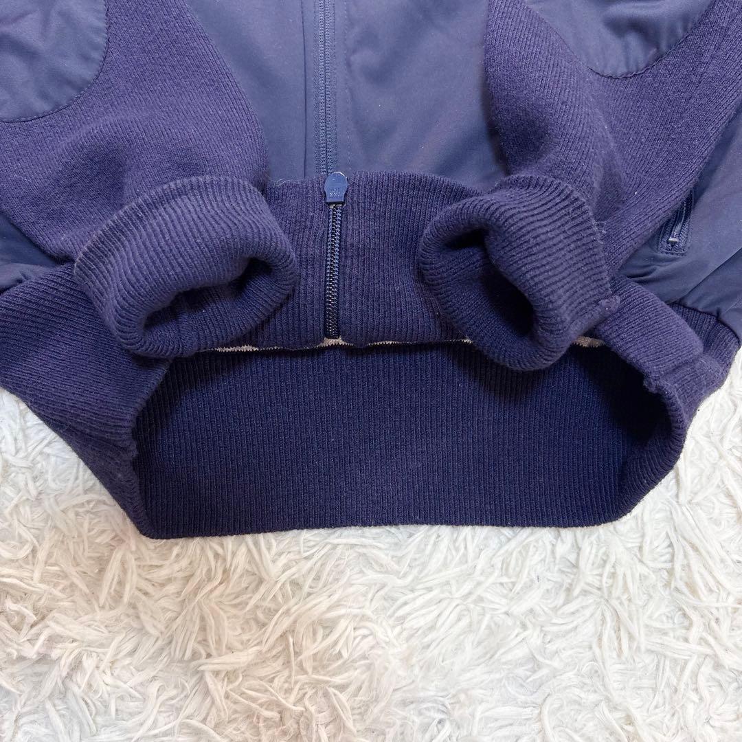 ビームスゴルフ　ニットジップ　ジャケット　シルク混　切替　中綿　ロゴ刺繍