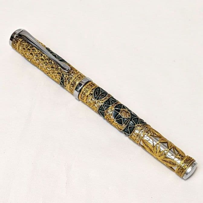 金星 GOLD STAR 万年筆 18K 750 ヘビ ゴールド グリーン 巳