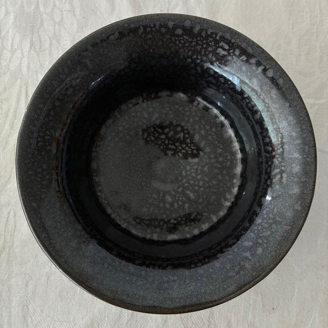 作家物 永見鴻人作 油滴天目 組鉢 中鉢 5客セット 骨董品 桐箱入り