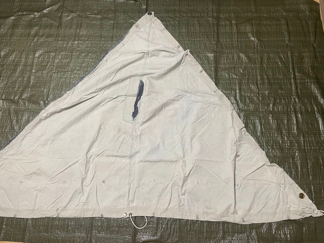 本日限定スウェーデン軍　軍幕　パズルカモ迷彩 コットン 三角テント　4枚セット