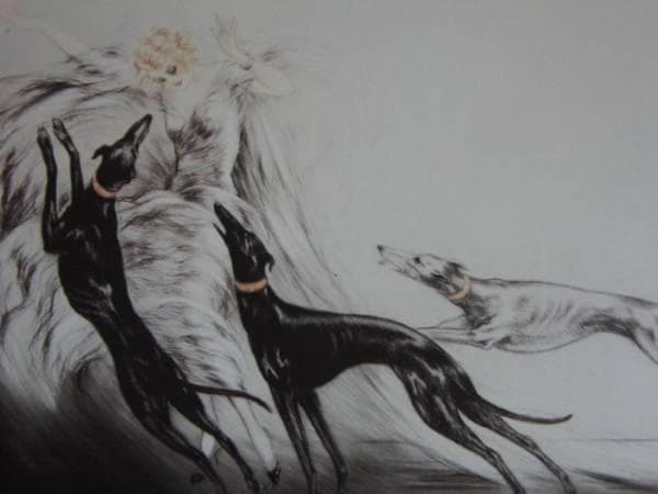 ルイ・イカール、狩猟２、希少限定画集・額装画、新品・日本製額縁付、状態良好