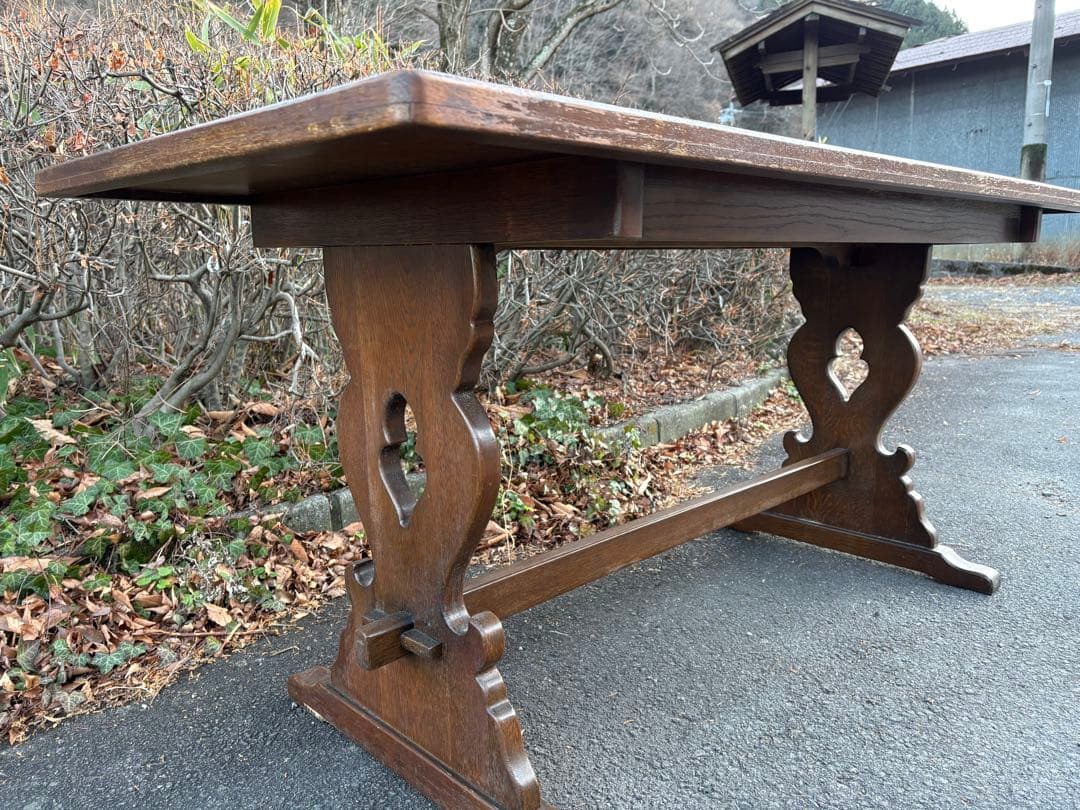 ③ イギリスヴィンテージ 4人掛け　ダイニングテーブル　リフェクトリーテーブル