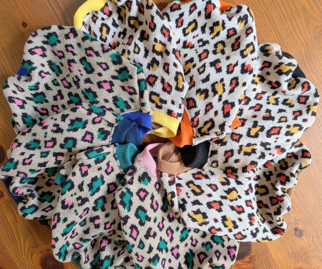 MYSKMT フレブル服 レオパード柄ラグラン　ハンドメイド