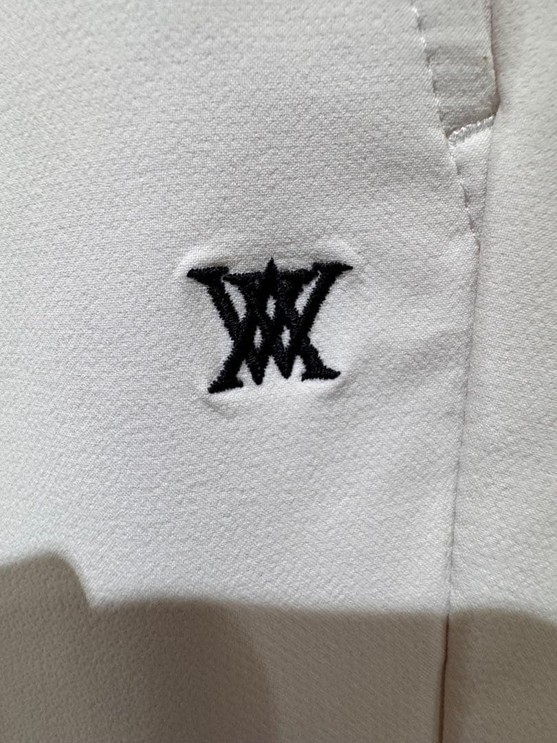 美USED ANEW GOLF メンズ 刺繍ロゴライン ホワイトパンツ アニュー
