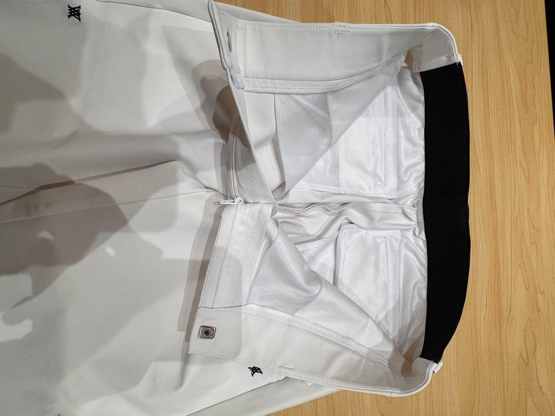 美USED ANEW GOLF メンズ 刺繍ロゴライン ホワイトパンツ アニュー