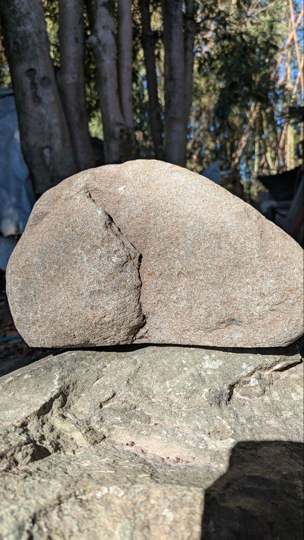 石仏、道祖神、相対道祖神、仲良し道祖神、日本製品、倉田辰彦作、総高１６センチ、