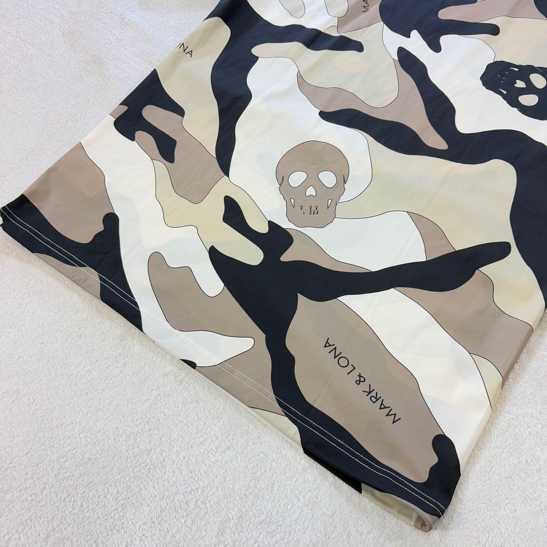 マークアンドロナ】立体ラバーロゴカモフラ柄ストレッチゴルフモックネックシャツ L