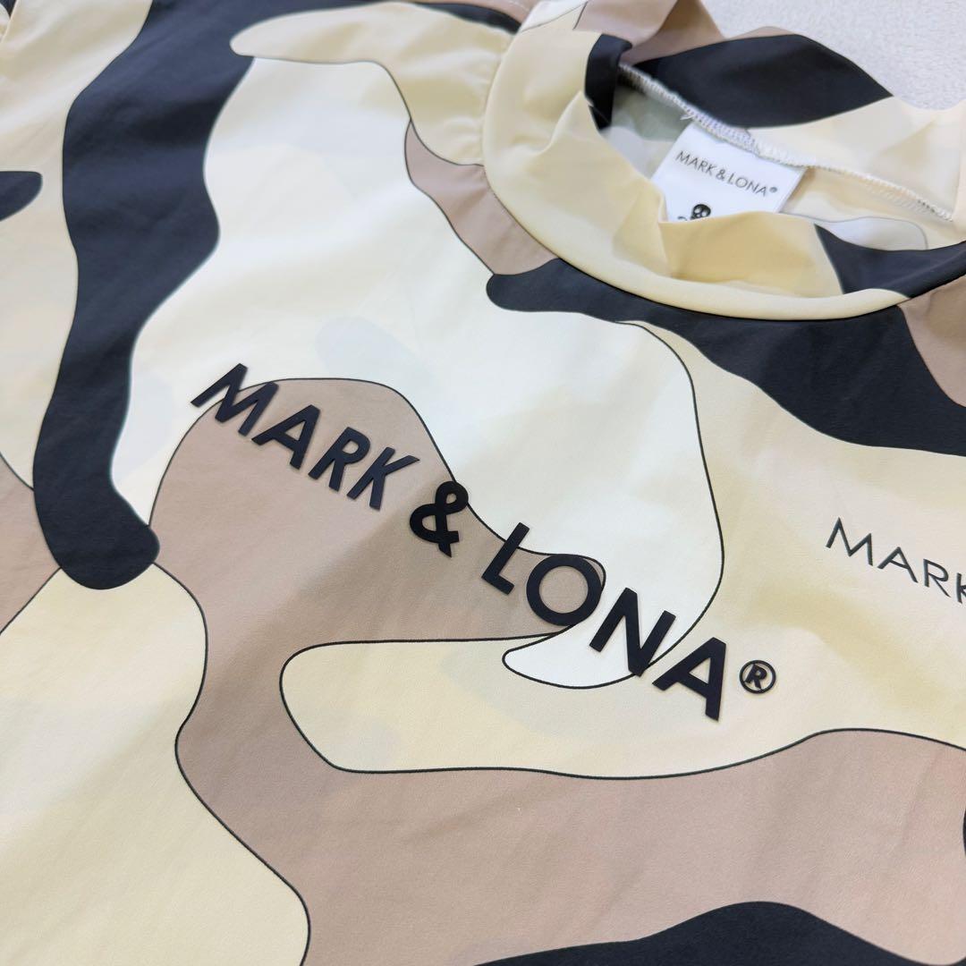 マークアンドロナ】立体ラバーロゴカモフラ柄ストレッチゴルフモックネックシャツ L