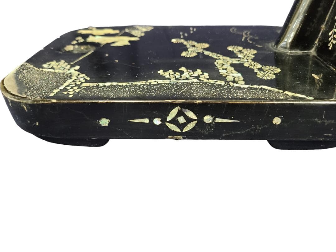 高級刀掛け2 螺鈿 1本掛け 約66ｘ26ｘ20 日本刀 真剣 骨董 0118