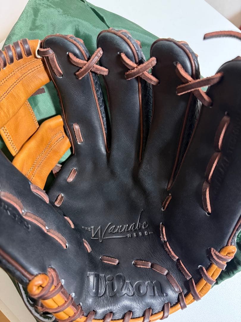 Wilson 軟式グローブ 黒/茶　DUAL RHK86H wil24fw