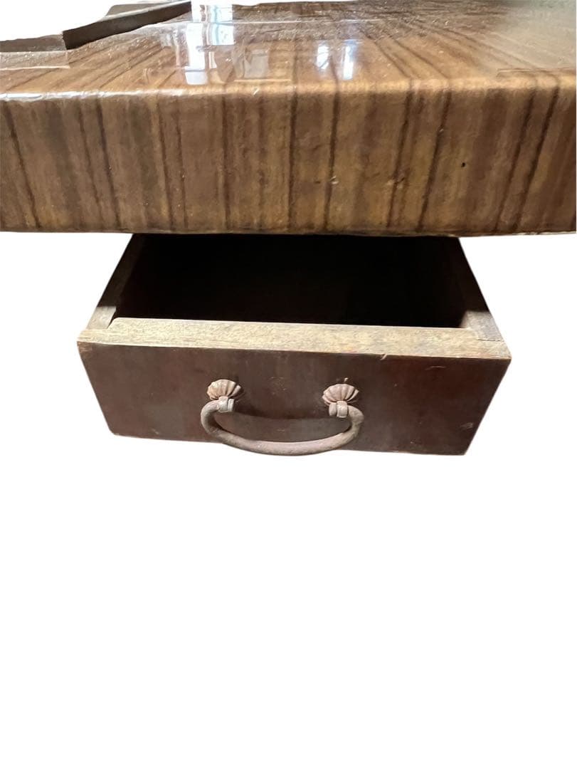 木製スクエア型火鉢 引き出し付き テーブル 囲炉裏