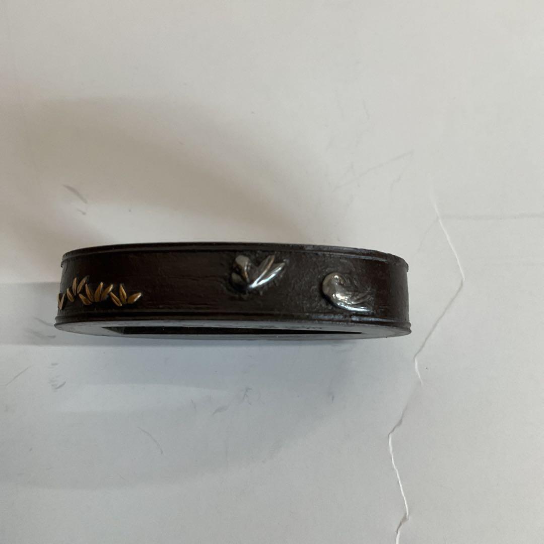 刀剣小道具三所物　銘河野春明　鉄地金銀赤銅　江戸日本橋富士の図　江戸中期〜後期頃