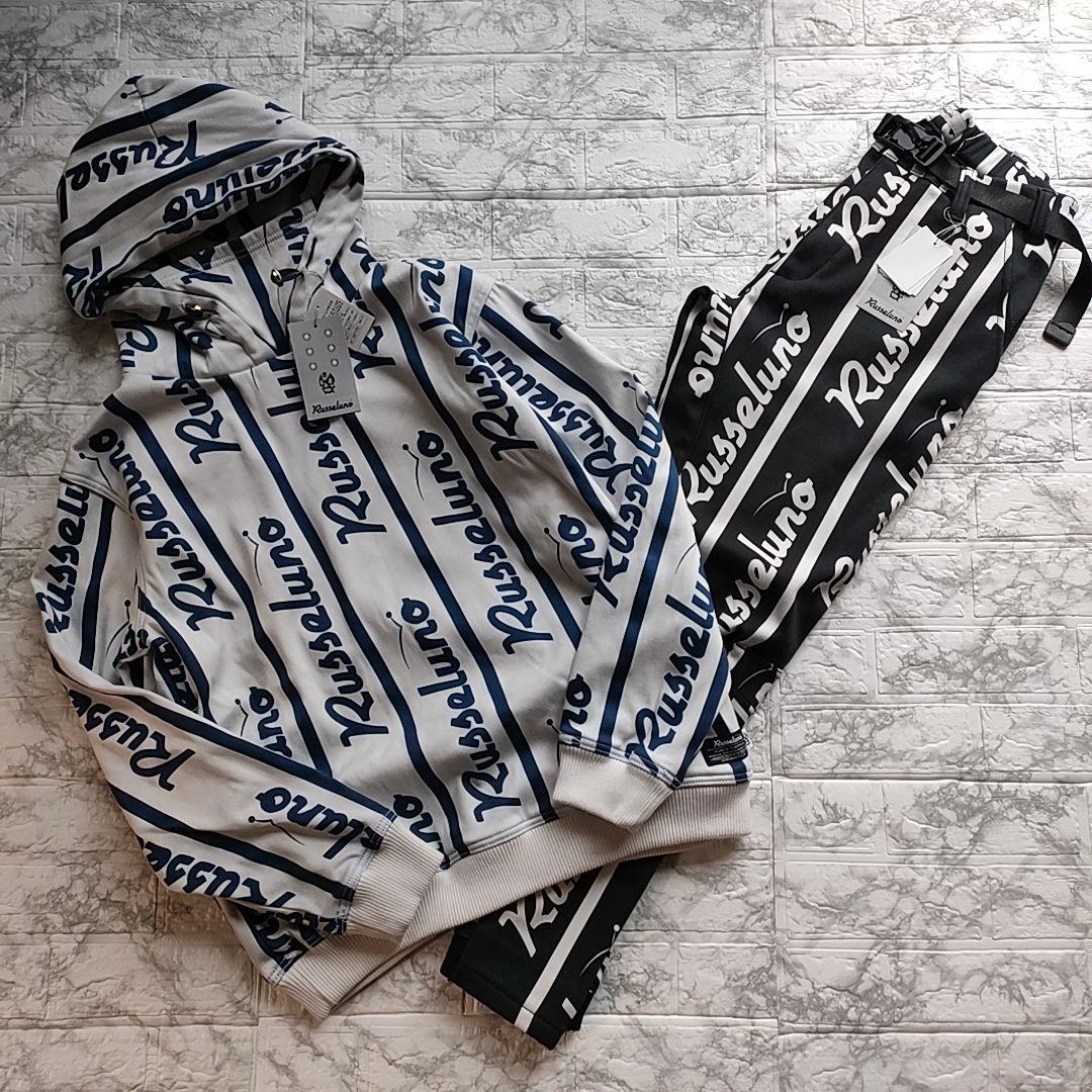 【新品・タグ付】Russeluno 色違いセットアップ 総柄 裏起毛 L