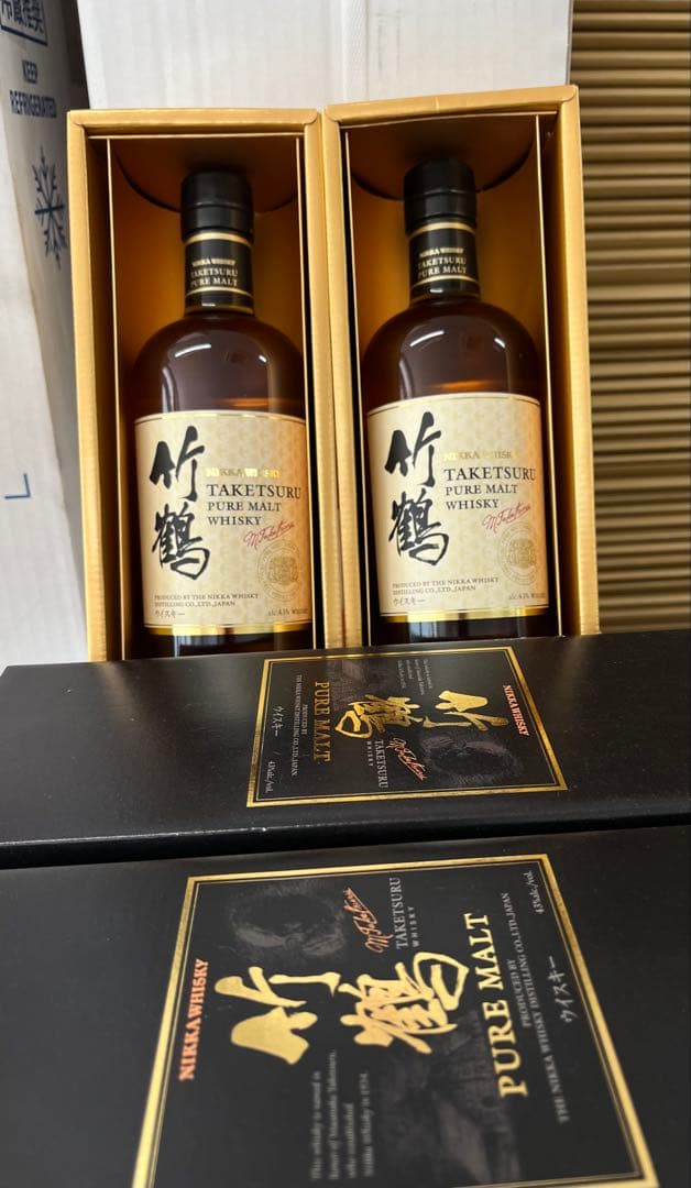 ニッカ竹鶴ピュアモルトウイスキー700ml 43% 箱付き2本セット