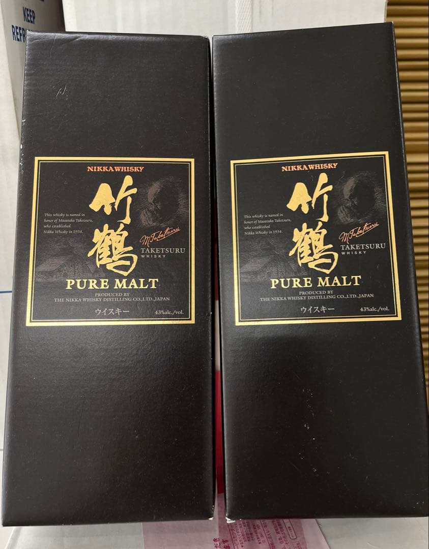 ニッカ竹鶴ピュアモルトウイスキー700ml 43% 箱付き2本セット