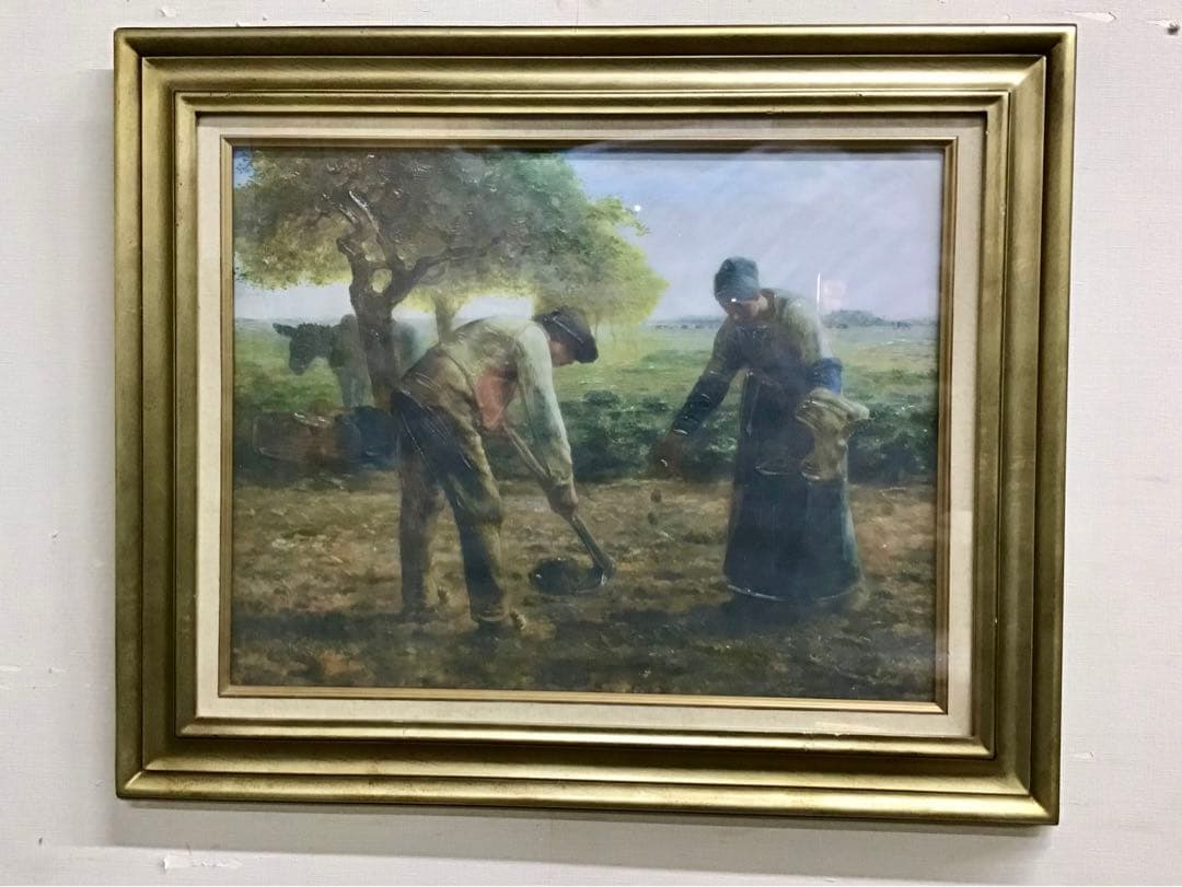 管46☆絵画☆ジャン=フラソワ・ミレー☆馬鈴薯を植える人達☆複製画