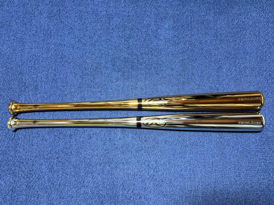 ローリングス 非売品のゴールドバットとシルバーバット 硬式木製バット2本セット