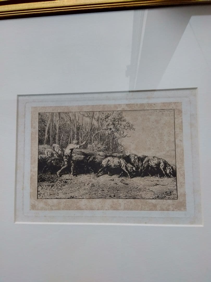 銅版画　羊飼い　1846年