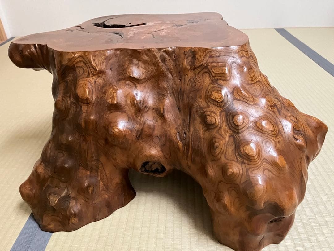 座卓、テーブル、木根花台、大型飾り台、切り株、無垢材、盆栽台、玄関、茶室