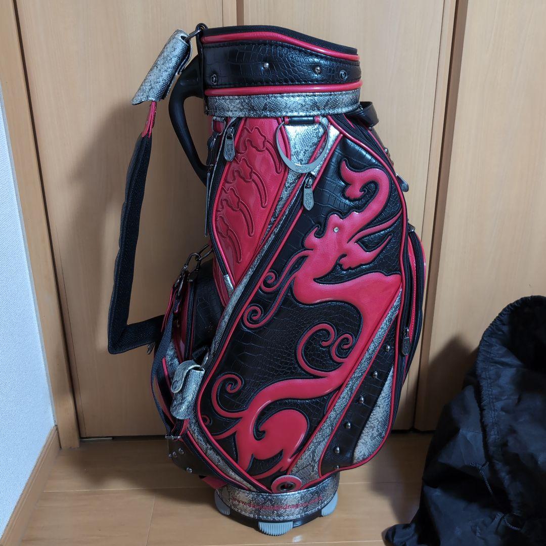 Dance With Dragon キャディバッグ 黒/赤/銀