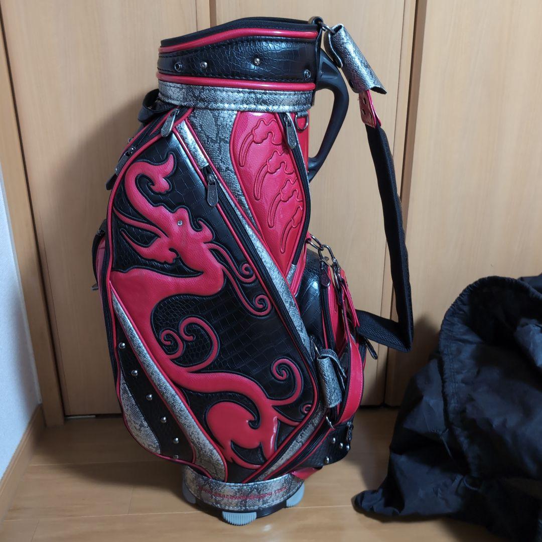 Dance With Dragon キャディバッグ 黒/赤/銀