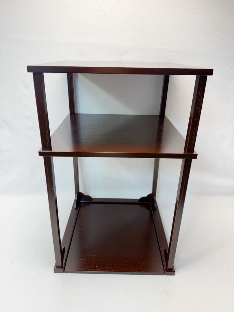 ほぼ未使用 茶道具 溜塗 二重棚 茶棚 組み立式 元箱