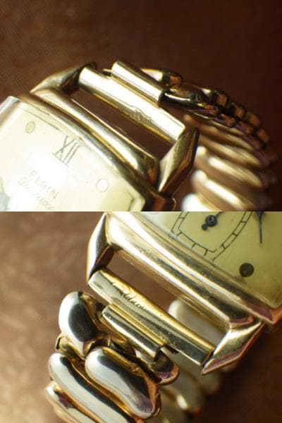 【最終値下】【1945年】エルジン デラックス USA製 10金張 手巻き腕時計