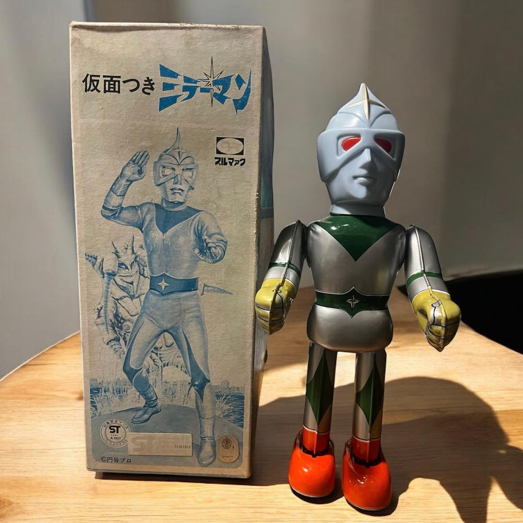 デッドストック　ブルマァク　仮面つき ミラーマン　ブリキ　ゼンマイ歩行