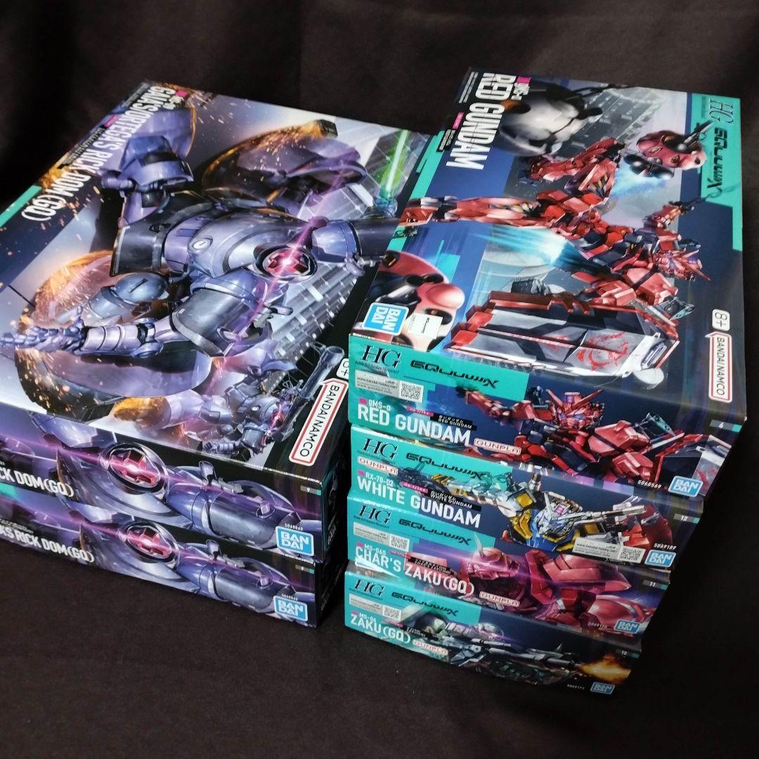 ガンプラ6点【リック・ドム/赤いガンダム/白いガンダム/シャア専用ザク/ザク】