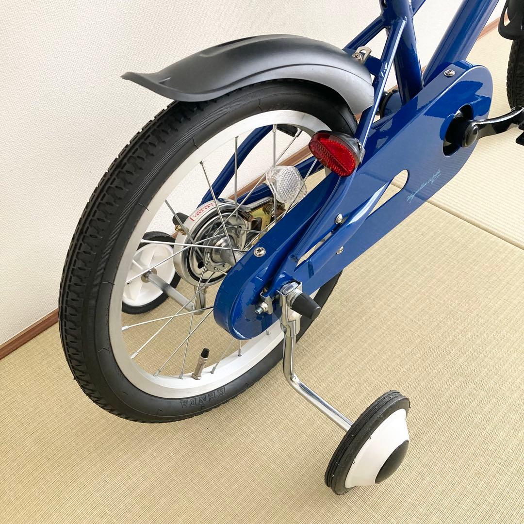 16インチ 子供用自転車 青 カゴ、両側補助輪付き ほぼ未使用 送料込み