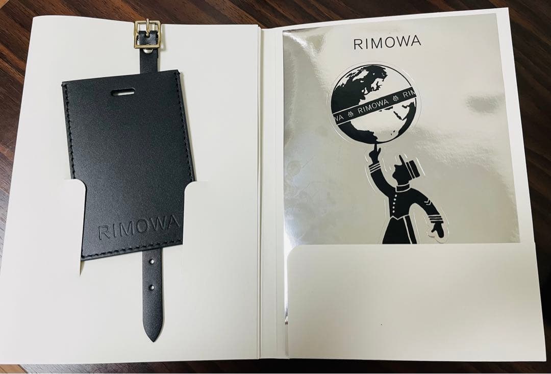 【新品未使用】RIMOWA ラゲージタグ(ブラック)、ステッカー