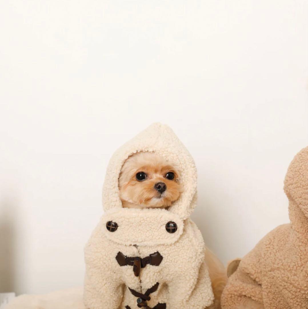 モンシェリ　ダッフルコート　犬服　アイボリーMサイズ