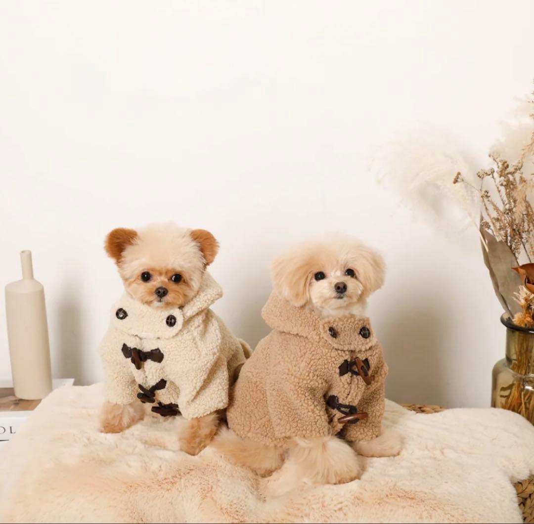 モンシェリ　ダッフルコート　犬服　アイボリーMサイズ