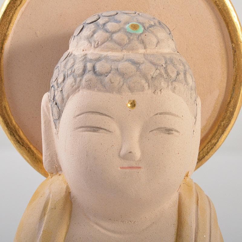 博多人形　人形師　二代　戸畑茂四郎作　「阿弥陀如来」　共箱　M　R7160