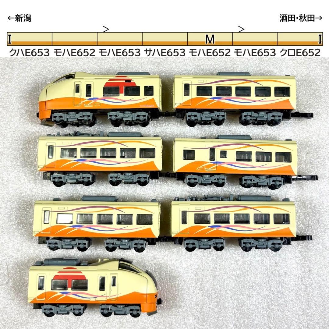 Bトレイン Bトレ E653系 いなほ 7両フル編成 未使用ステッカー4点付き