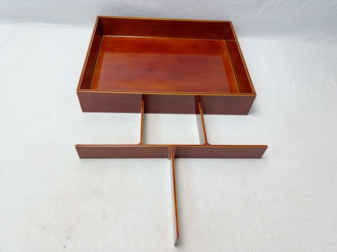 ほぼ未使用 茶道具 飛騨春慶塗 松花堂弁当 五客揃 汁碗5客付 会席道具 共箱