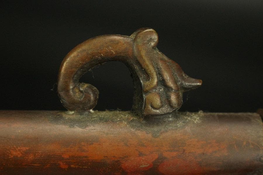 文房具 花鳥紋 矢立 銅製 600