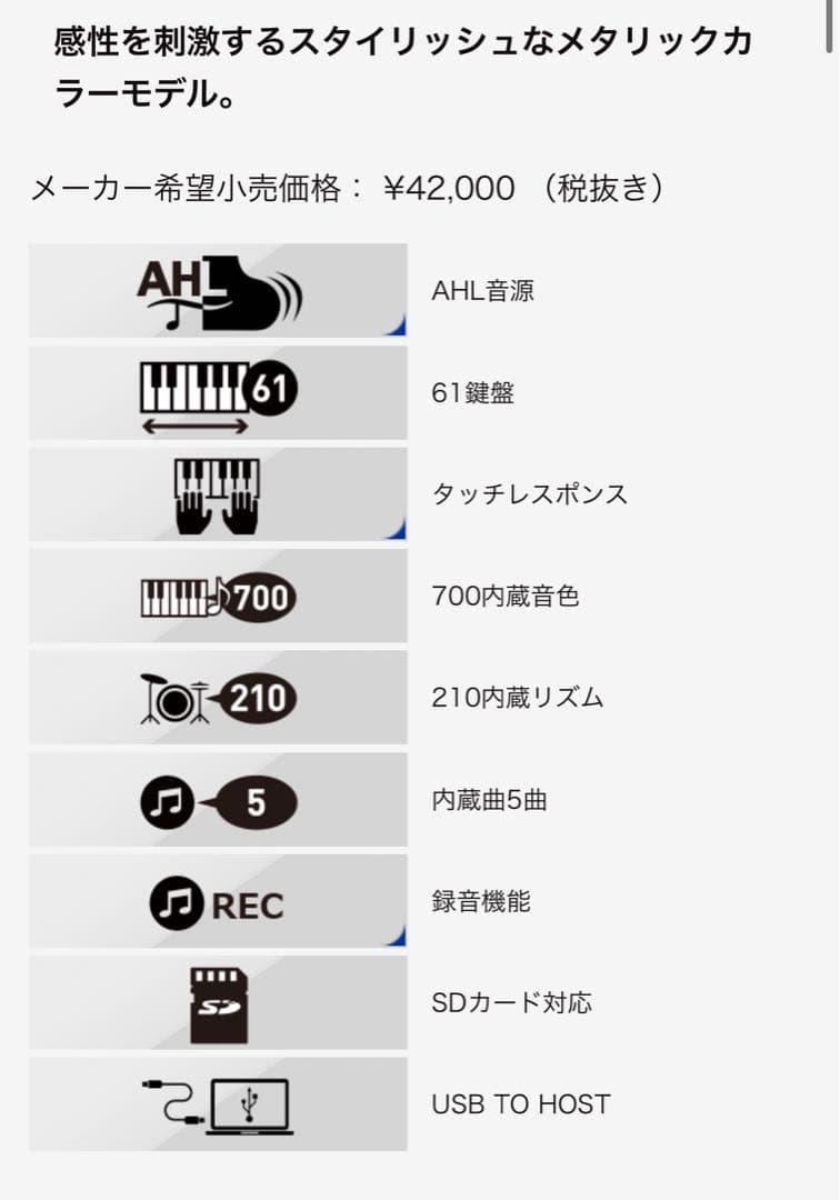 【定価42,000】カシオ 電子キーボード 61鍵盤ハイグレードCTK-6250