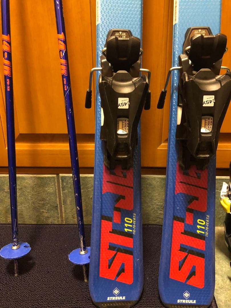 ゆうき☆キッズ　カービングスキー板110cm ストック85cm セット