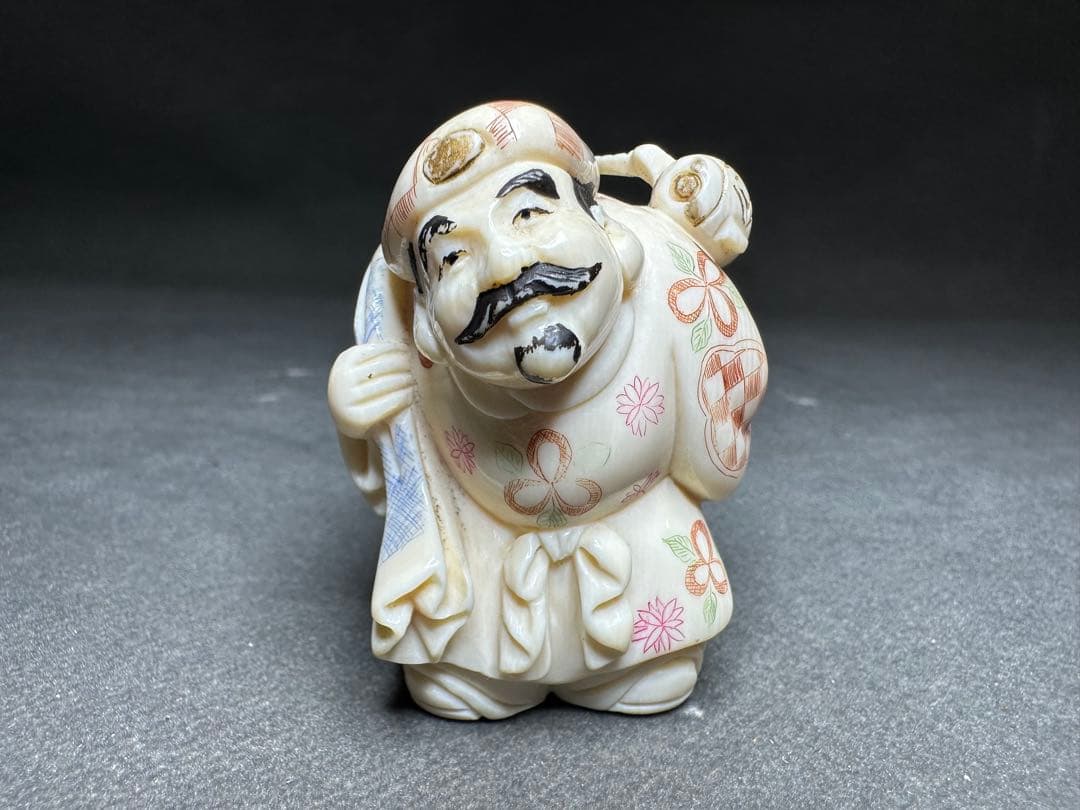極上　七福神　置物　根付　印籠　天然素材　アンティーク　骨董