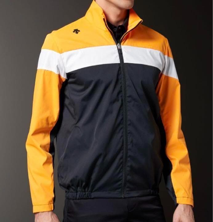 デサントゴルフ 三段切替 ウィンドジャケット イエローオレンジ XOサイズ