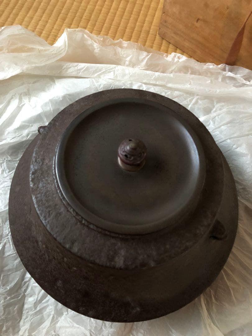 時代　車軸釜　大西定林造　十二代寒雉極付