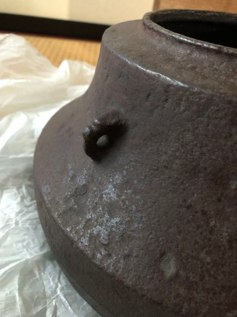 時代　車軸釜　大西定林造　十二代寒雉極付