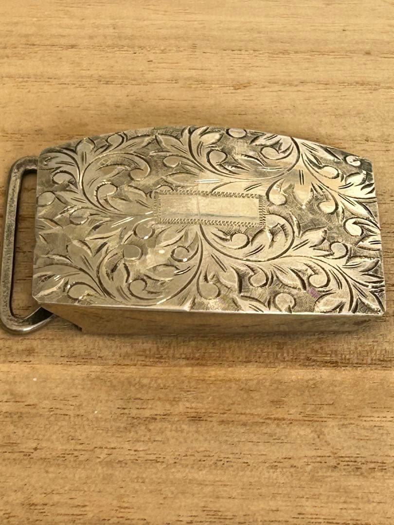 銀製　SILVER シルバーバックルFUJI MOTORS 细工彫刻 20g