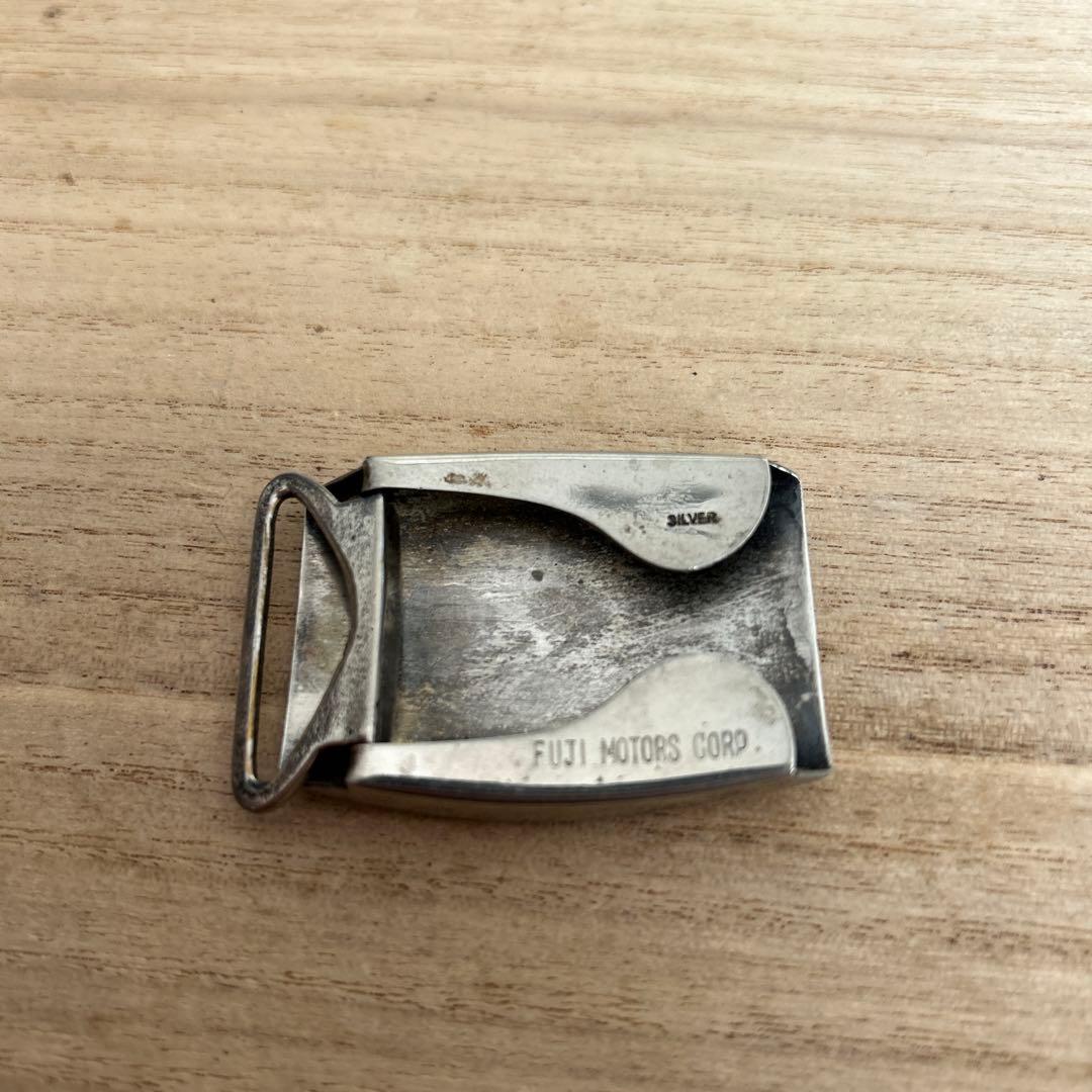 銀製　SILVER シルバーバックルFUJI MOTORS 细工彫刻 20g
