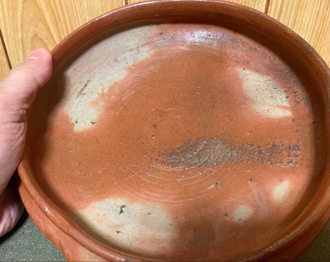 本物保証 安倍安人 緋襷備前鉢 (検索 古備前 金重陶陽 原田拾六 備前焼