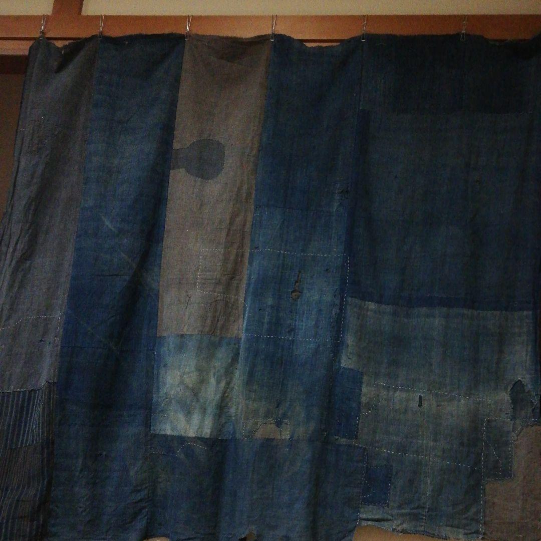 追加画像　B2 襤褸大判6幅　つぎはぎ藍染の布団皮　らんる
