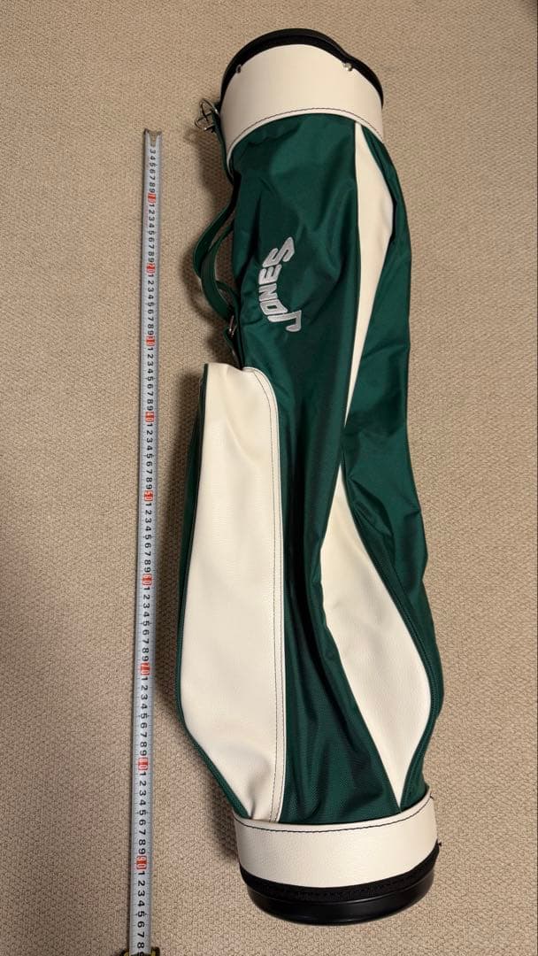 新品　JONES キャディバッグ 緑・白（ロゴ刺繍有り）